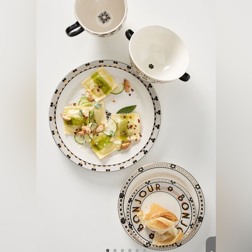 Anthropologie The Bistro Tile Stoneware Dinner Plates, Set of 4, NWT - Picture 5 of 6